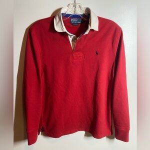 Vintage Polo Ralph Lauren Men's Red Rugby Sweater
